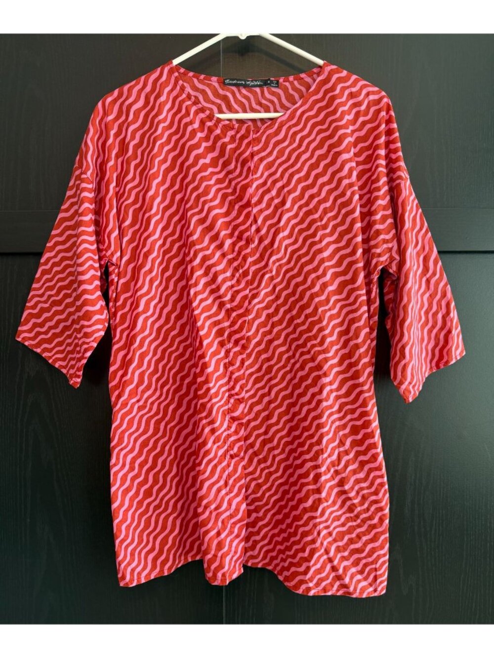 Gudrun Sjoden Women's Button Down Organic Cotton Tunic Blouse Small Lagenlook